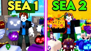 I Bought 100 Fruits in 1st Sea Vs 2nd Sea in Blox Fruits