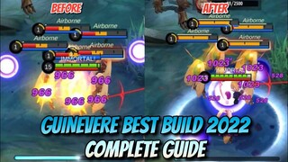 GUINEVERE BEST BUILD 2022 COMPLETE GUIDE | TUTORIAL | OPEN MIC | EMBLEM SETUP | MOBILE LEGENDS