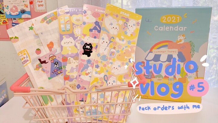 studio vlog #5 - pack shopee orders with me - summer tapes | Indonesia