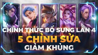 Liên quân 5 Chỉnh Sửa Tướng (Chính Thức) Bổ Sung Lần 4 Thành Phố siêu việt  TNG phiên bản mới 12/08