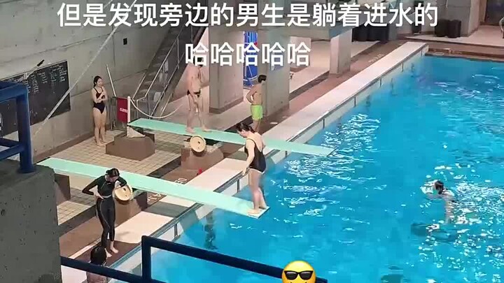 Male coach demonstrates a diving move for students—but ends up faceplanting instead!