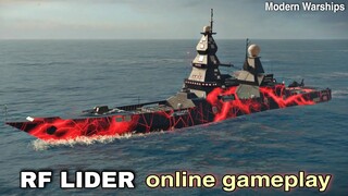 Modern Warships: RF LIDER in action latest version gameplay.