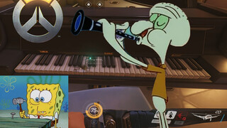 [Hài hước]  Squidward  diễn tấu nhạc game "Overwatch"