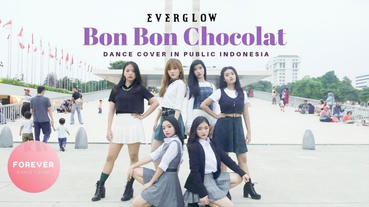 @FDCover EVERGLOW BON BON CHOCOLAT DANCE COVER in PUBLIC INDONESIA