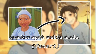 gambar fanart opah karakter animasi upin ipin