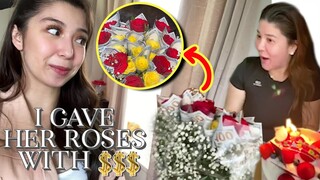 Money Bouquet worth 100,000 for Mom's birthday! (I gave her roses with $$)