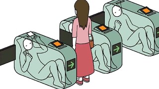 A world without technology but very advanced, where ticket inspectors hide in machines to check tick