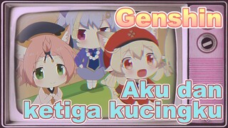 Aku dan ketiga kucingku