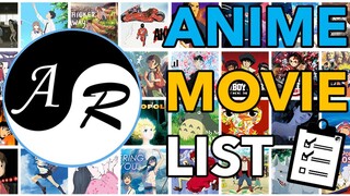 The List of 101+ Anime Movie We Will Watch on this Channel