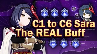 C6 Kujou Sara WORTH IT? C0 to C6 Testing Constellations Gameplay & Review | Genshin Impact