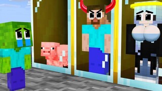 Monster School Master Baby Zombie และ Stupid Friends - Minecraft Animation