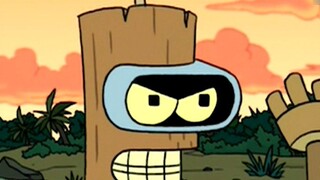 Futurama: Robot Involution, Bender lost to the new robot and collapsed and became a wooden man