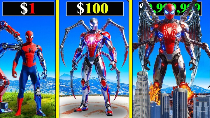 $১ এর ROBOTIC SPIDERMAN থেকে $১,০০০,০০০ STRONGEST ROBOT SPIDERMAN এ আপগ্রেড ! GTA 5