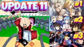 *NEW* Update 11 Anime Evolution Simulator - Dr. Stone, Plunderer & Full Metal Alchemist