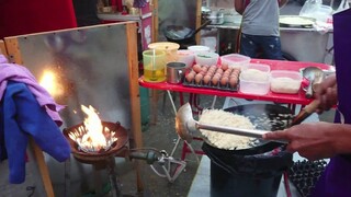 Thai street food ข้าวผัดปู ผัดกุ้ง กุนเชียง ข้าวผัดแหนม รสชาดอร่อย พ่อค้าลีลาเด็ด