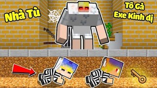 TÔ GÀ THỬ THÁCH 24H TRỐN THOÁT KHỎI NHÀ TÙ TÔ GÀ EXE SIÊU KINH DỊ TRONG MINECRAFT*XÂY NHÀ TÙ EXE