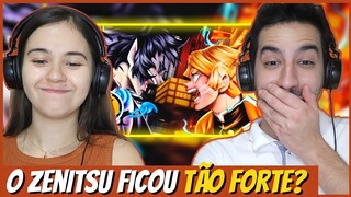 Reagimos a Zenitsu Vs Kaigaku (Kimetsu No Yaiba) | Luz & Escuridão | Okabe pt. AniRap| React Casal 🔥