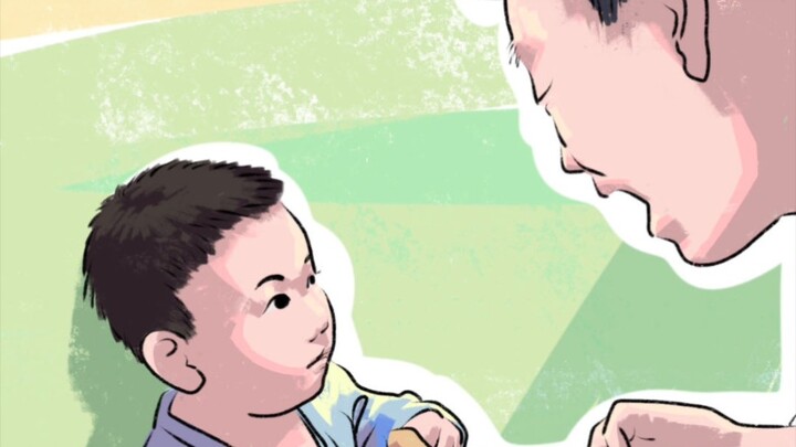 Ông nội còn đặc biệt để phần ruột bánh cho cháu, thật sự rất chu đáo!