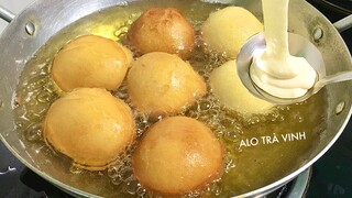 Bánh Rán Đường mới lạ không cần nhồi bột, không cầu kỳ như bánh cam rán mà rất ngon
