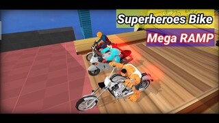 Superheroes Bike Mega Ramp - Funny Gameplay