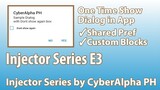 One Time Show Dialog: Injector Series E3
