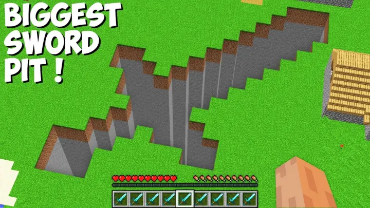 Where DOES THIS BIGGEST SWORD PIT LEAD in Minecraft ? CURSED SWORD TUNNEL !