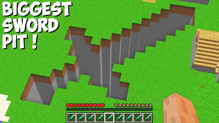 Where DOES THIS BIGGEST SWORD PIT LEAD in Minecraft ? CURSED SWORD TUNNEL !