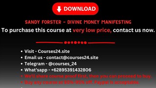 Sandy Forster - Divine Money Manifesting