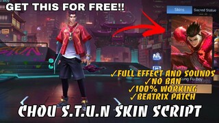 *NEW* CHOU S.T.U.N SKIN SCRIPT | FULL EFFECTS | MOBILE LEGENDS