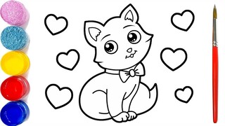 Vẽ tranh con mèo dễ thương đơn giản 💖 Drawing And Coloring A Cute Cat Easy 💖