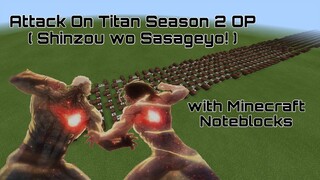 Attack On Titan Season 2 OP - Shinzou wo Sasageyo! (Minecraft Noteblock Cover)