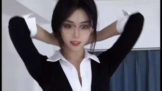 The quiet, introverted and traditional little girl dances the divination