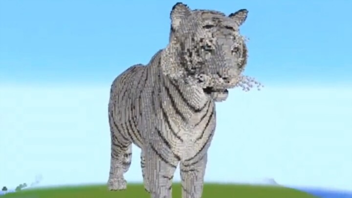 ماينكرافت: ابدأ من الصفر وابنِ بسهولة تمثالًا إلهيًا للنمر الأبيض مخصصًا للمبتدئين!