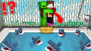 Locked Up In Shark Prison in Minecraft - Maizen JJ and Mikey