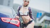 Master, do you want this car, or do you want me? [Black gun racing girl cosplayer cos]