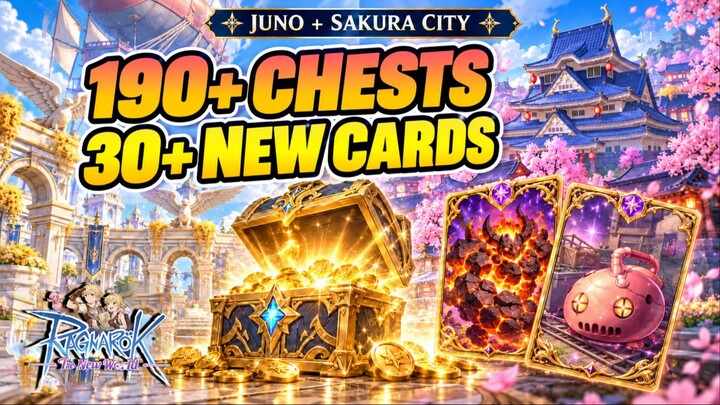 [RONW] 190+ Chests & 30+ New Cards! Juno & Sakura City Full Guide | King Spade