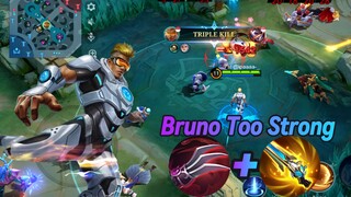 Why Bruno Too strong?? | The best gameplay Bruno, Best Build and Emblem Bruno | Tutorial Bruno