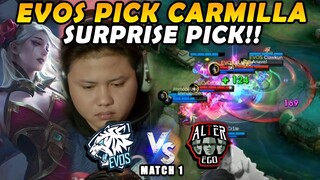 TELAH DITEMUKAN COUNTER TERKUAT CHIP!! CARMILA FARAMIS TERLALU KUAT!! - AE VS EVOS MATCH 1