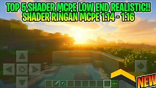 Top 5 Best Shader Realistis Mcpe!! | 60Fps,No Lag,Ram 1gb | Mcpe 1.14 - 1.16