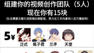 【二次元】你有十五块，请组建你的队伍（每个级别只能选一个）
