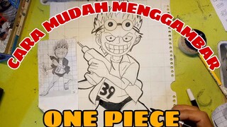 cara mudah menggambar anime one piece