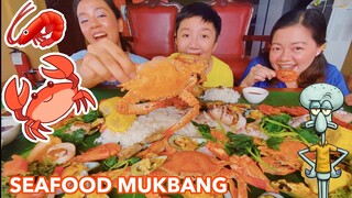 SEAFOOD MUKBANG... CRABS, SQUID, SHRIMP AND MANY MORE | BOODLE FIGHT