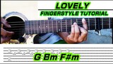 Billie Eilish | Lovely | (Guitar Fingerstyle Tutorial) | Tabs