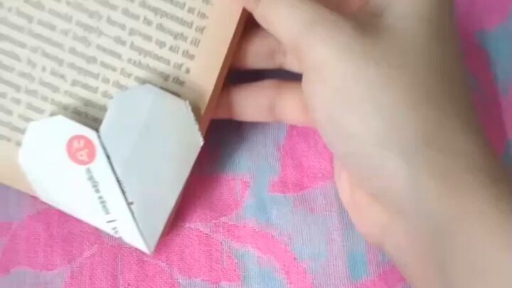 heart-shaped origami book-mark