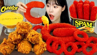 ASMR MUKBANG| 직접 만든 치토스 소세지 스팸 핫도그 후라이드 치킨 먹방 & 레시피 CHEETOS CHICKEN AND BLACK BEAN NOODLES EATING