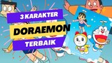 Tiga karakter yang paling sering muncul di acara Doraemon