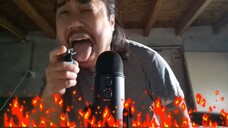 ASMR BLUEBERRY FIRE ESTINGUISHER SPRAY CANDY 🧯 MOUTH SOUNDS & FIRE SOUNDS