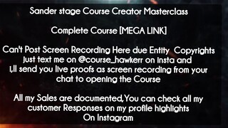 Sander stage Course Creator Masterclass course download