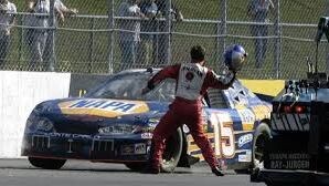 Robby Gordon throws helmet at Michael Waltrip