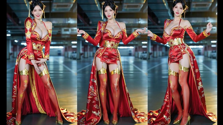 【Nữ đế反差】DJ nhảy lắc hông nhịp chậm ❤ Tất đỏ rực~